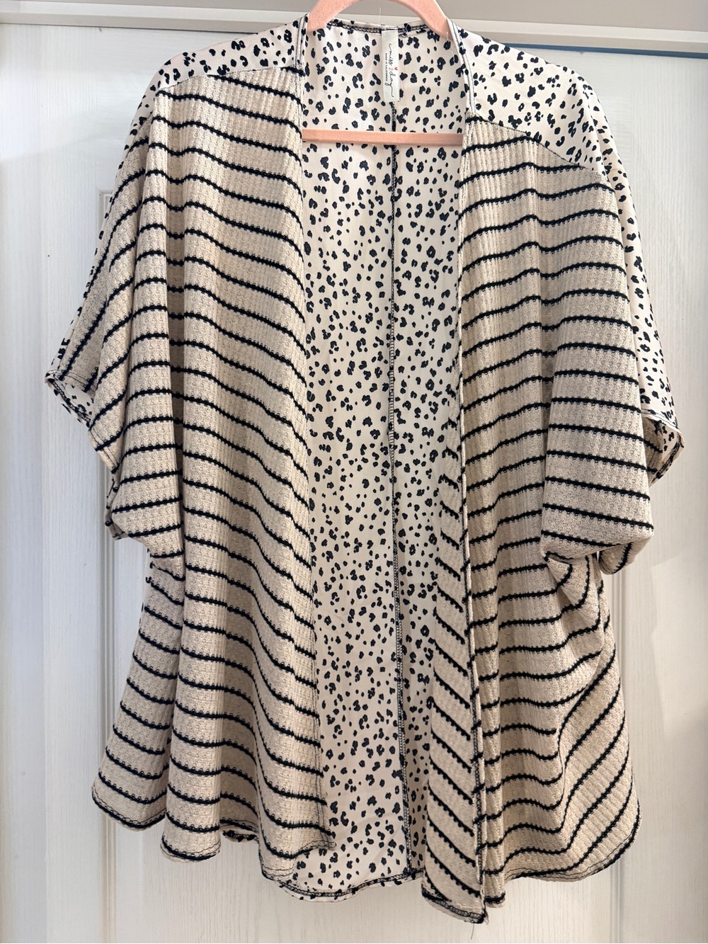 2 Day by Lush Cream Leopard Print cardigan